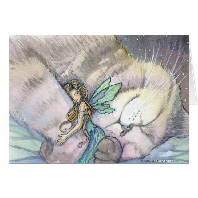 Embrassez la carte Fairy and Cat (Devant horizontal)
