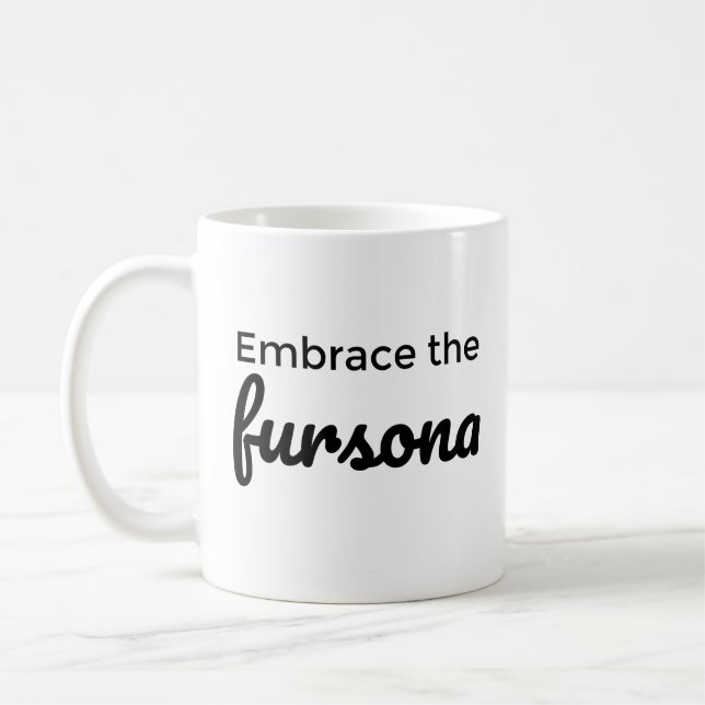 Embrassez la tasse de café fursona (Gauche)
