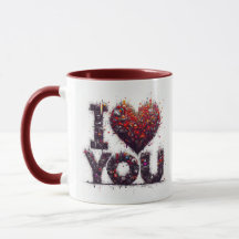 Embrassez-vous dans une Mug avec les mots ‘I Love