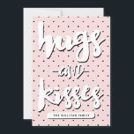 Embrous et baisers | Carte photo de la Saint Valen<br><div class="desc">La Saint-Valentin personnalisable avec motif pois rose et noir et typographie moderne.</div>
