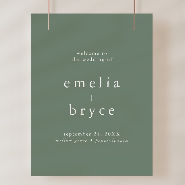 EMELIA Rustic Nature Mariage Modèle Affiche de bie (EMELIA Rustic Nature Wedding Welcome Sign Template)