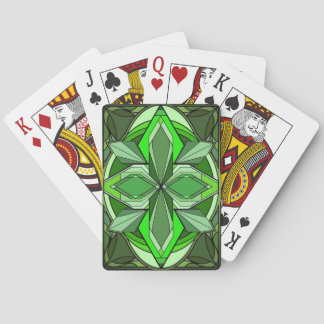 Emerald Art Déco Cartes de jeu avec visage vert