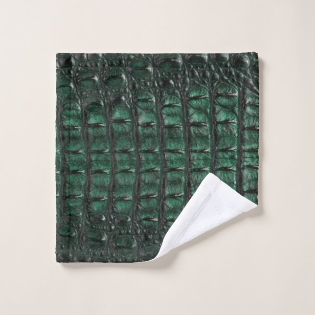 Emerald Crocodile Leather Luxury Exotic  Skin (Gant de toilette)