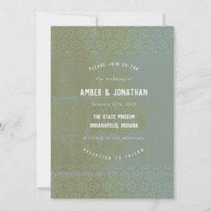 Emerald Distressed Elegance Faire-part de mariage