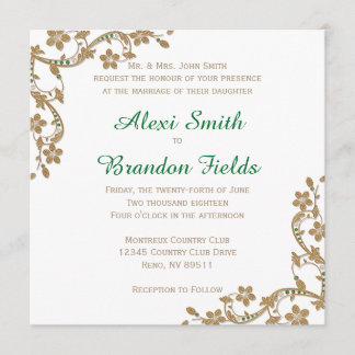 Emerald et Gold Faire-part de mariage