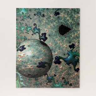 Emerald et Gold Mandelbrot avec Sphere Puzzle
