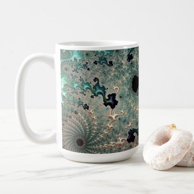 Emerald et Gold Mandelbrot Mug (Avec donut)