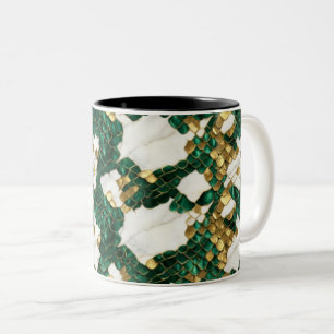 Emerald Gold Scales Marble Pattern Mug