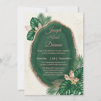Emerald Green Agate Wedding Invitation