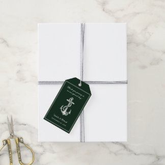 Emerald Green Ancres nautiques Mariages étiquettes