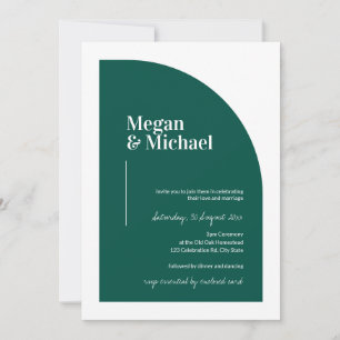 Emerald Green Arch Faire-part de mariage moderne