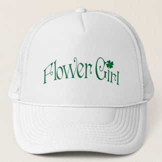 Emerald Green et White Shamrock Flower Casquette