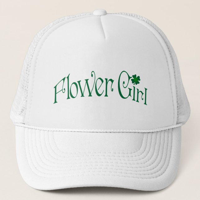 Emerald Green et White Shamrock Flower Casquette (Devant)