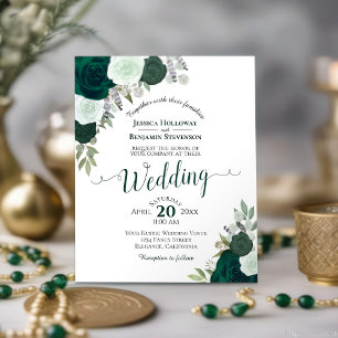 Emerald Green Faire-part de mariage BUDGET Floral