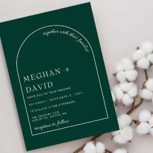 Emerald Green Faire-part de mariage d'arc moderne