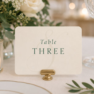 Emerald Green Gold Monogramme Carton de Table de M
