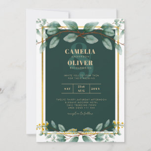 Emerald Green Gold Wedding Invitations numérique