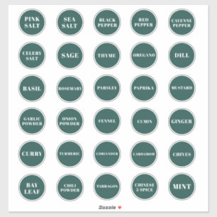 Emerald Green Herb et Étiquettes d'épices