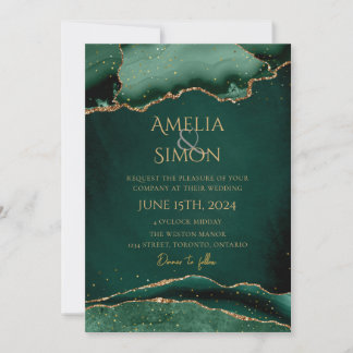 Emerald Green Jewel Tone Invitation