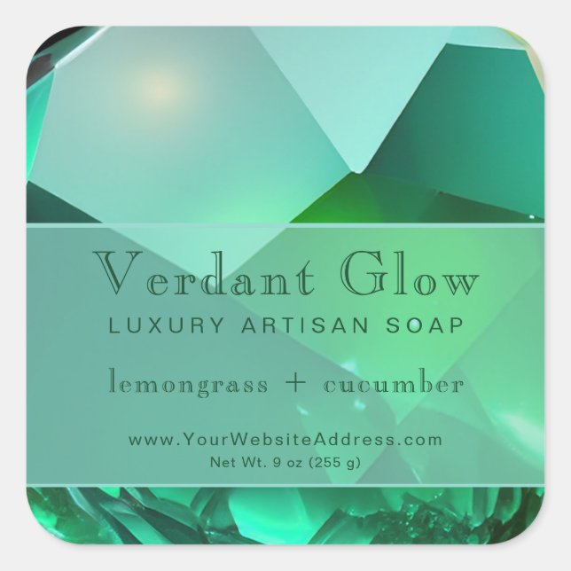 Emerald Green Luxury Elegant Étiquette de produits (Devant)
