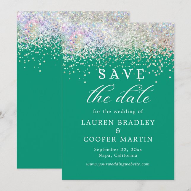 Emerald Green Luxury Parties scintillant Mariage E (Devant / Derrière)