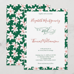 Emerald Green Main tiré Faire-part de mariage flor