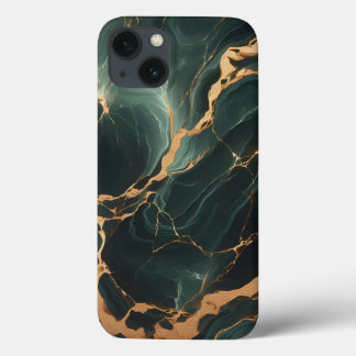 Emerald Green Marble iPhone 13 Coque