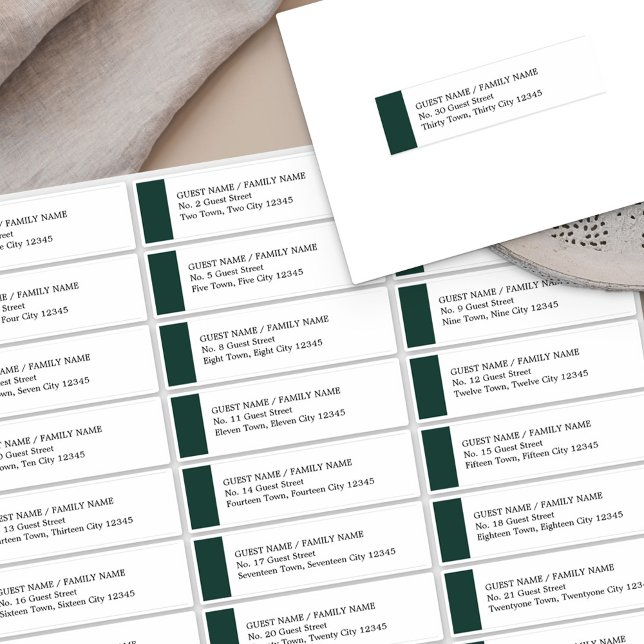 Emerald Green Mariage 30 Étiquettes de adresse inv (Créateur téléchargé)