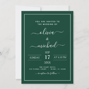 Emerald Green Mariage avec invitation photo