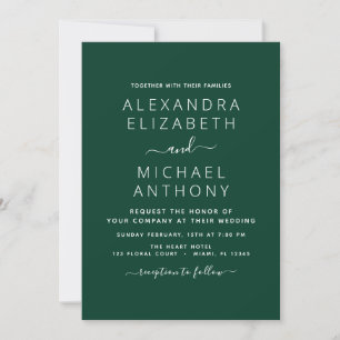 Emerald Green Mariage avec invitation photo
