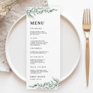 Emerald Green Mariage Cartes de menu Modèle