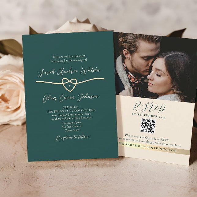 Emerald Green Mariage QR Code Invitation (Créateur téléchargé)