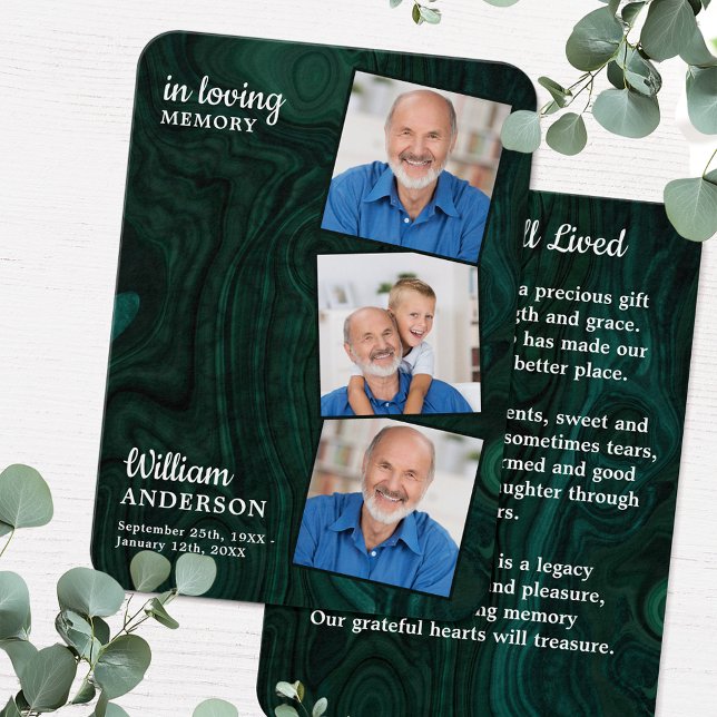 Emerald Green Memorial 3 Photo - Carte de prière f (Créateur téléchargé)