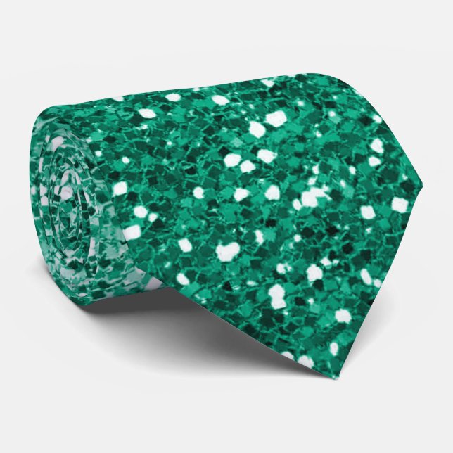 Emerald Green Ombre Parties scintillant Cravate (Roulé)