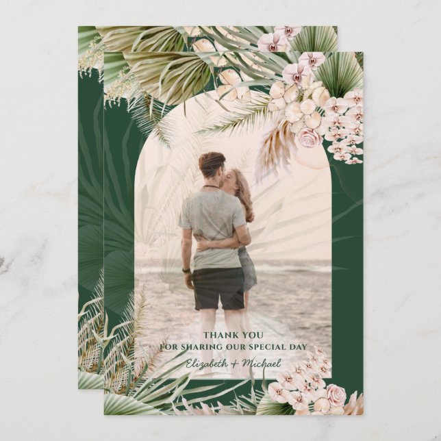 Emerald Green Pampas Herbe PHOTO MERCI (Devant / Derrière)