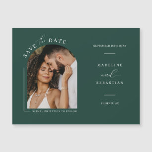 Emerald Green Photo Enregistrer la date Carte magn