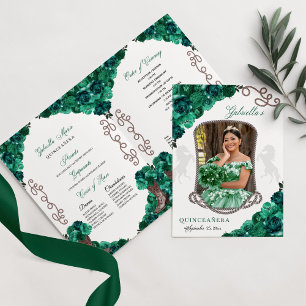 Emerald Green Programme Charro Quinceañera