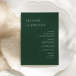 Emerald Green Simple Diner Mariage Menus<br><div class="desc">Élégant menu de table de 5x7" Mariage Cartes Menu plat Élégante calligraphie Manger et boire Menus Mariage | Calligraphie simple Menus Mariage rustique Menus Mariage,  Menu Mariage rustique,  Menu Floral Wedidting,  Menu Table Mariage</div>
