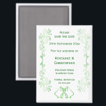 Emerald Green Wedding Enregistrer La Date Magnet B<br><div class="desc">Mariage enregistrer la conception des cloches magnétiques de date. Customisez ce mariage vert enregistrer l'aimant de date avec vos détails mariages. Si vous avez besoin d'aide pour vous customiser,  contactez-nous via le lien de cette page. Cloches couleur émeraude design mariage personnalisé enregistrer la date aimant</div>