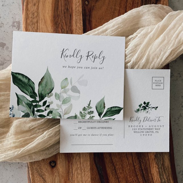 Emerald Greenery Chanson Demande de carte postale  (Créateur téléchargé)