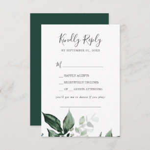 Emerald Greenery Chanson Demande de mariage Carte