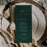 Emerald Greenery Coordonnées Dîner Mariage Menu<br><div class="desc">Cette carte de menu mariage coordonnée dans la verdure émeraude est parfaite pour un mariage boho. Le design élégant et rustique présente un vert foncé moody et une atmosphère bohème moderne. Coordonnée avec la Collection Emerald Greenery par Fresh & Yummy Paperie. Ce menu peut être utilisé pour une réception de...</div>