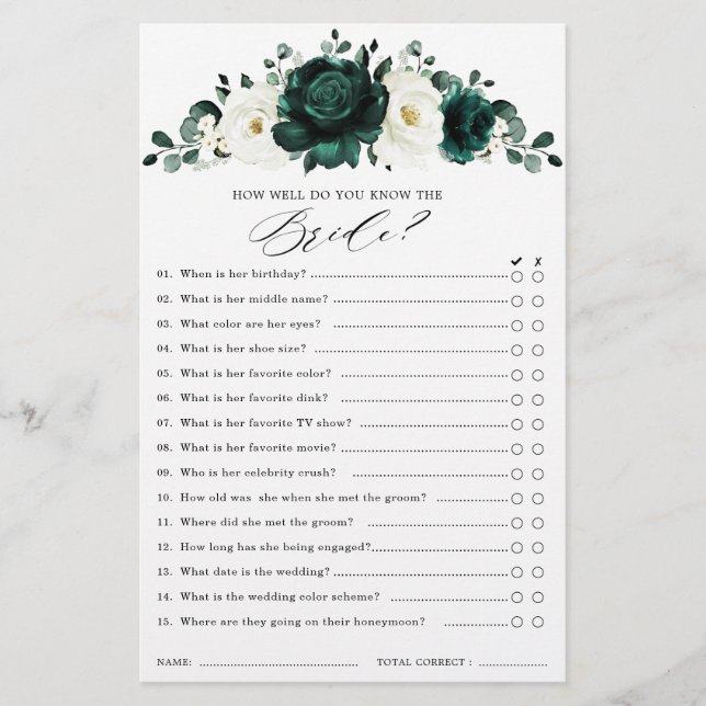 Emerald Greenery Eucalyptus Fête des mariées Jeu (Devant)