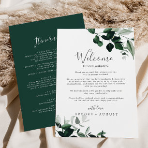 Emerald Greenery Mariage Bienvenue Lettre Itinérai