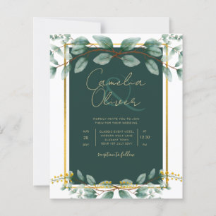 Emerald Greenery Mariage Botanical Nature Invitati