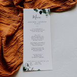 Emerald Greenery Menu Mariage Dîner<br><div class="desc">Cette carte de dîner mariage émeraude et verdoyante est parfaite pour un mariage boho. Le design élégant et rustique présente des feuilles d'aquarelle vert foncé moody et des eucalyptus aux tons bohèmes modernes. Ce menu peut être utilisé pour une réception de mariage,  un dîner de répétition ou tout événement.</div>