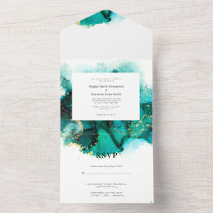 Emerald Jewel Tone Faire-part de mariage