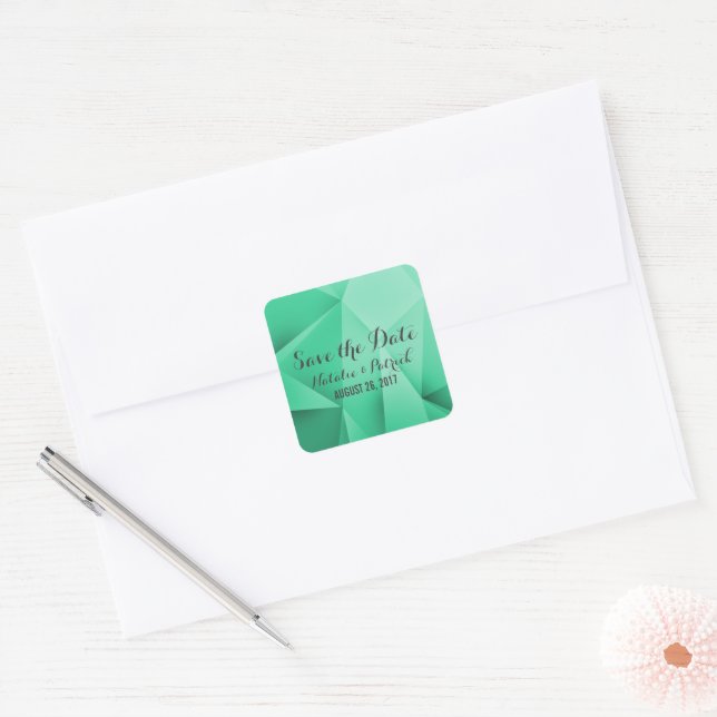 Emerald Jewel Tones Save the Date Stickers (Enveloppe)