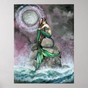 Emerald Mermaid Poster Print by Molly Harrison