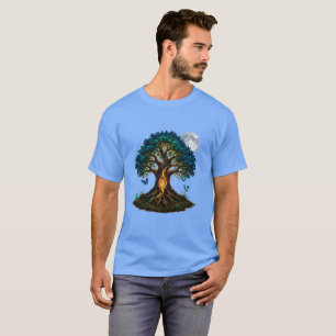 Emerald Moon Tree Blue T-Shirt